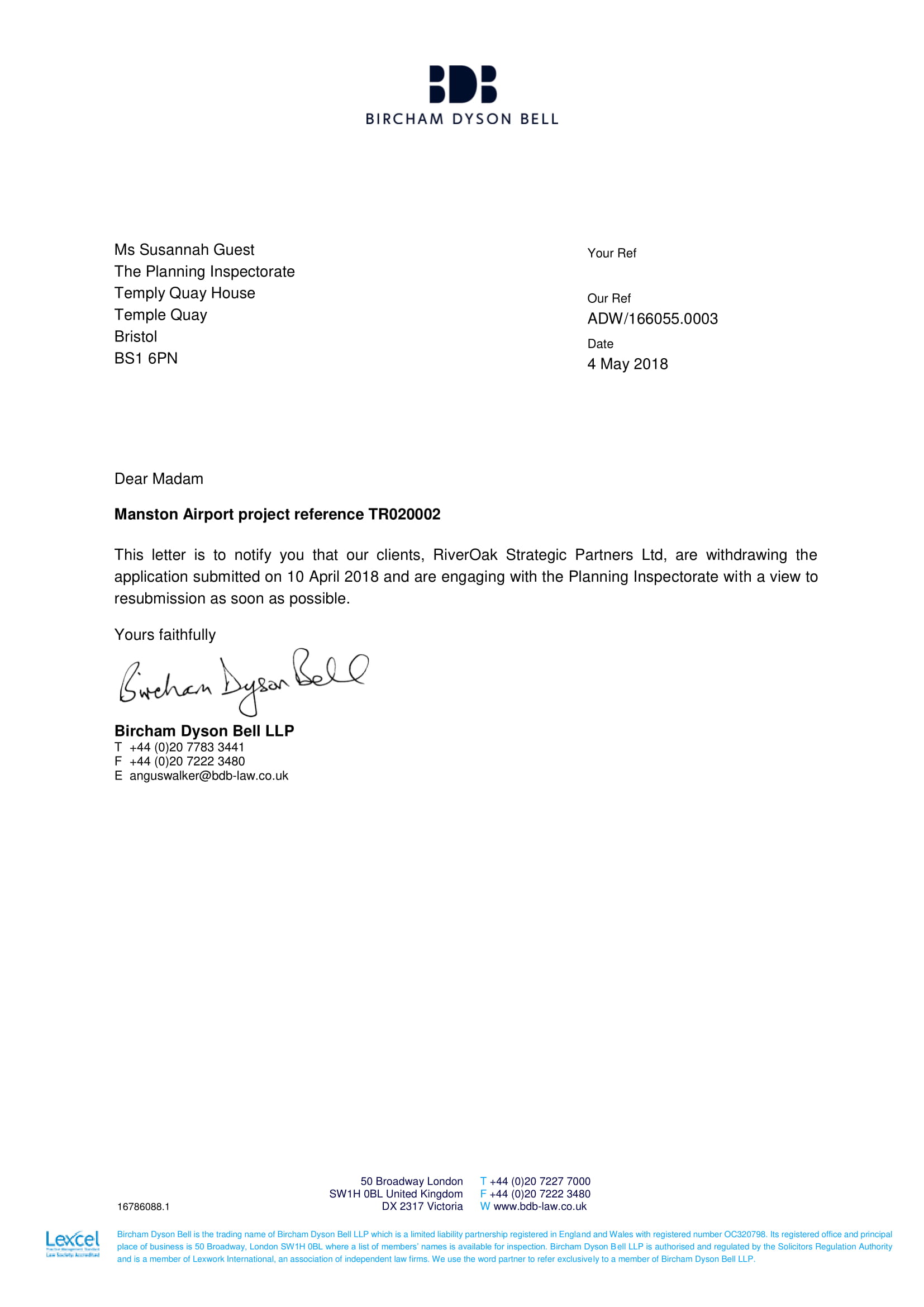 Letter To Withdraw Application from www.supportmanstonairport.org